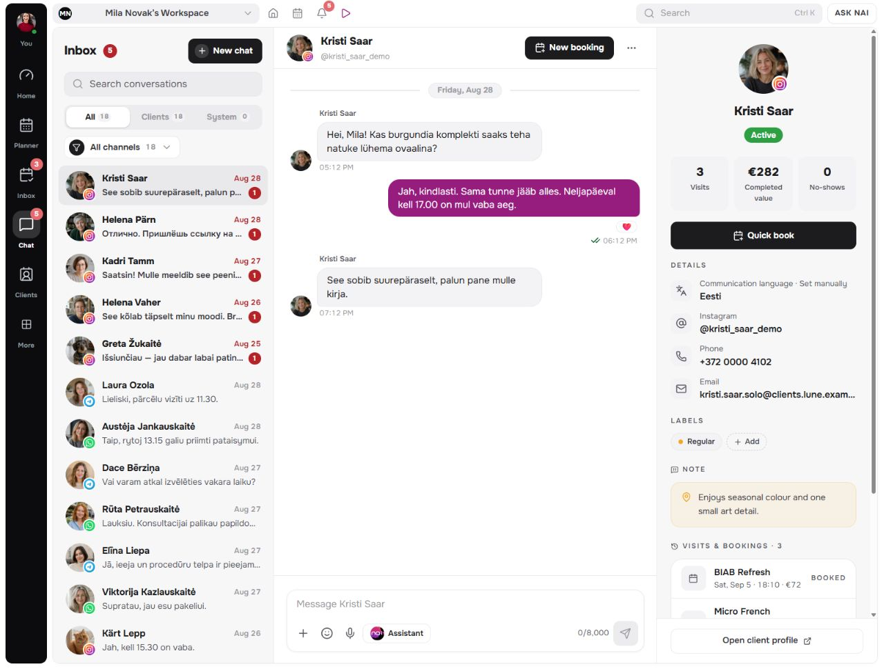 the Belom shared client inbox