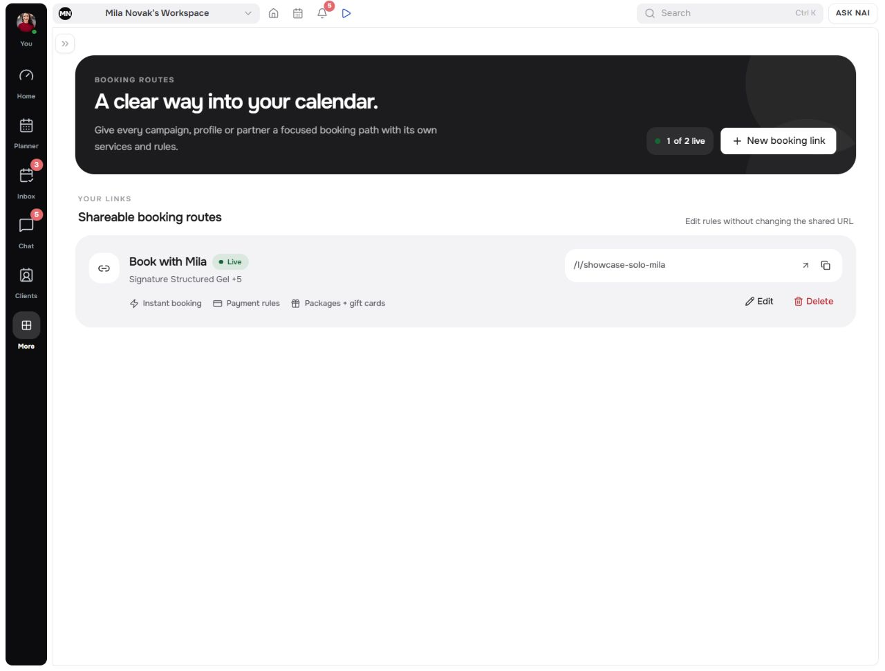 the live Smart Links booking offer